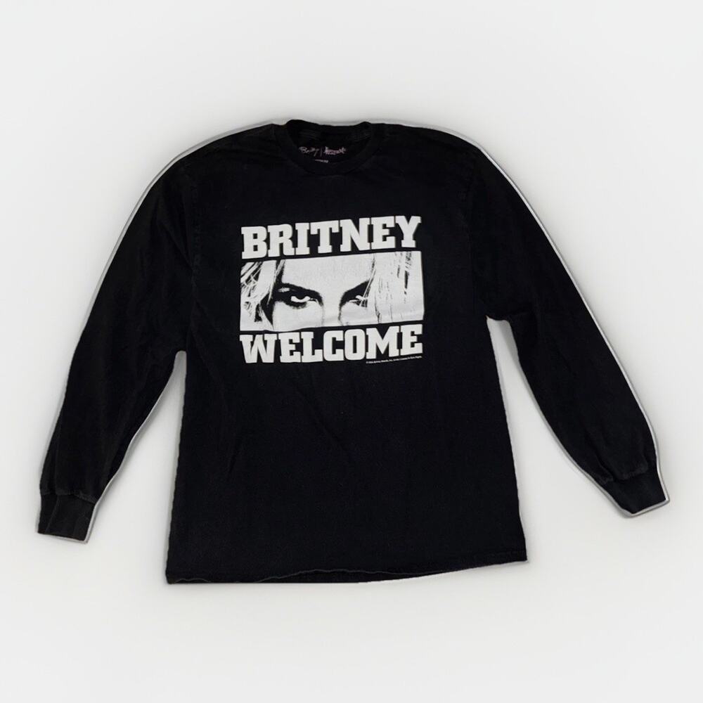 Britney Spears Long Sleeve Shirt Black Medium 18x26 Band Tee Pop Music